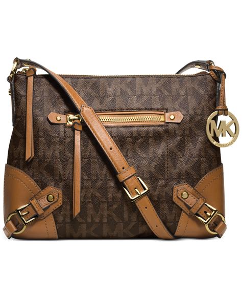 michael kors messenger bag brown|michael kors crossbody messenger bag.